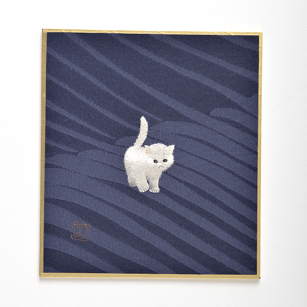 刺繍額　京都百景　加茂川に鷺 京都の刺繍三京 楽天店 家紋刺繍額 高砂